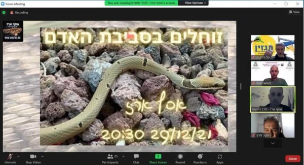 ⁦'נחשים בסביבת האדם' הרצאה מוקלטת. מרצה: אסף ארז⁩ – תמונה ⁦3⁩